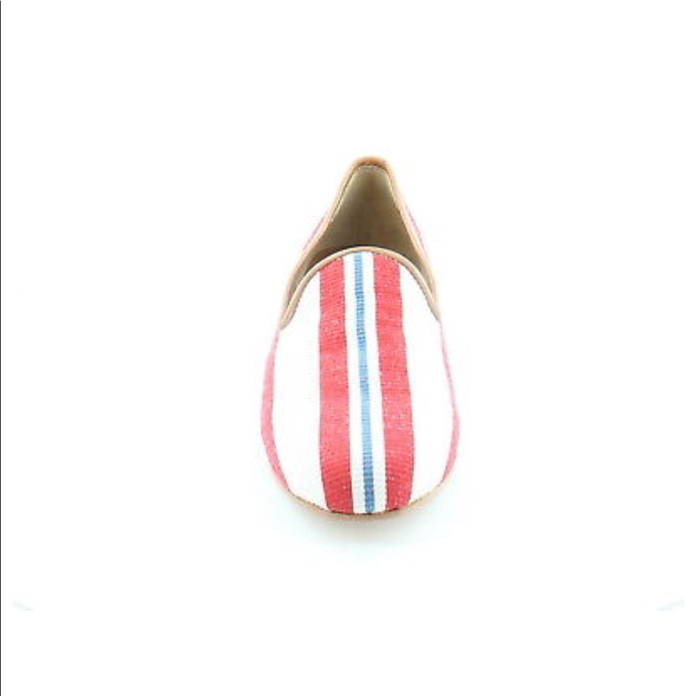 Linen Leather Striped Flat Boyfriend Loafers - Picture 7 of 8